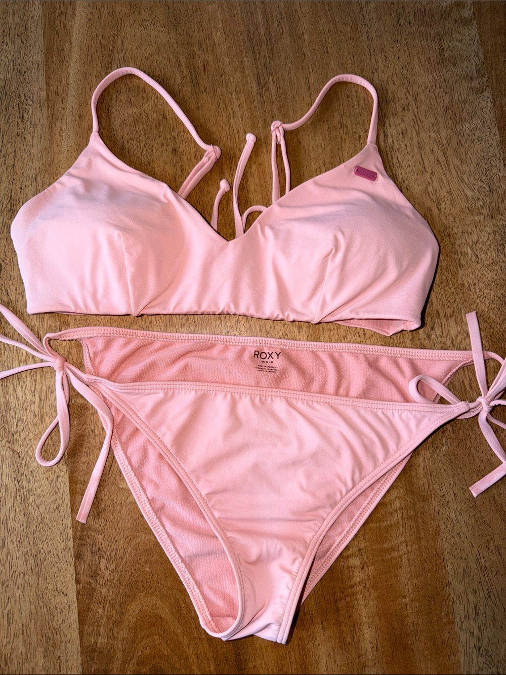 Roxy Peach/Coral 2 Piece Swim Bikini- Women M